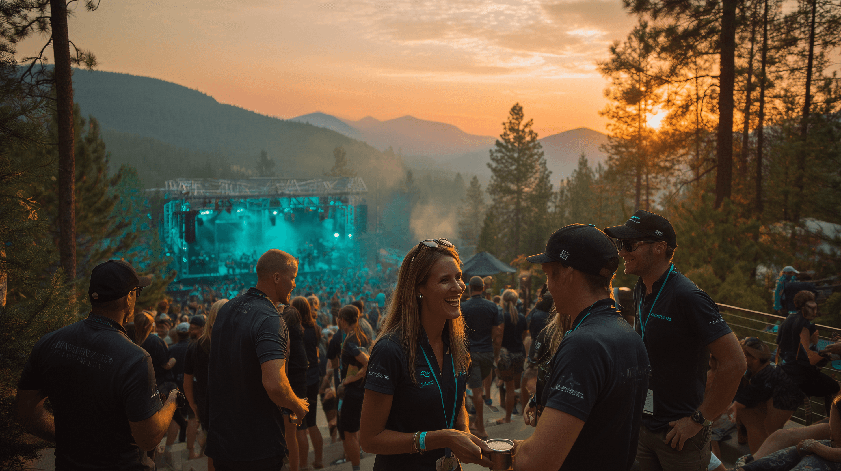 Event production team at outdoor venue